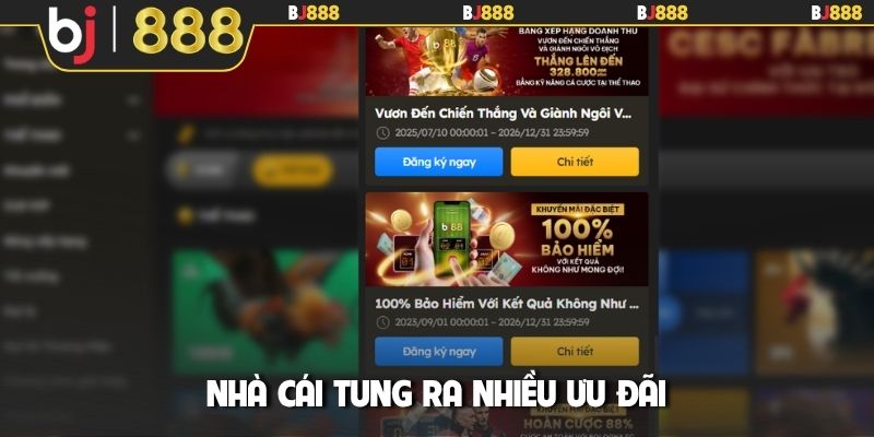 Nhà cái tung ra nhiều ưu đãi